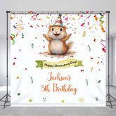 Lofaris White Colorful Ribbons Custom 5th Birthday Backdrop